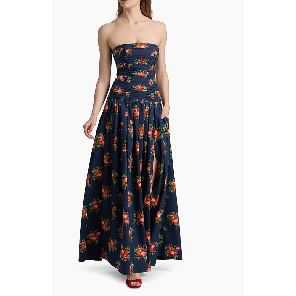 CARA CARA Montreal Maxi Gemma Scarf Blue Floral Strapless Gown Women's‎ Size 2 - Picture 13 of 13